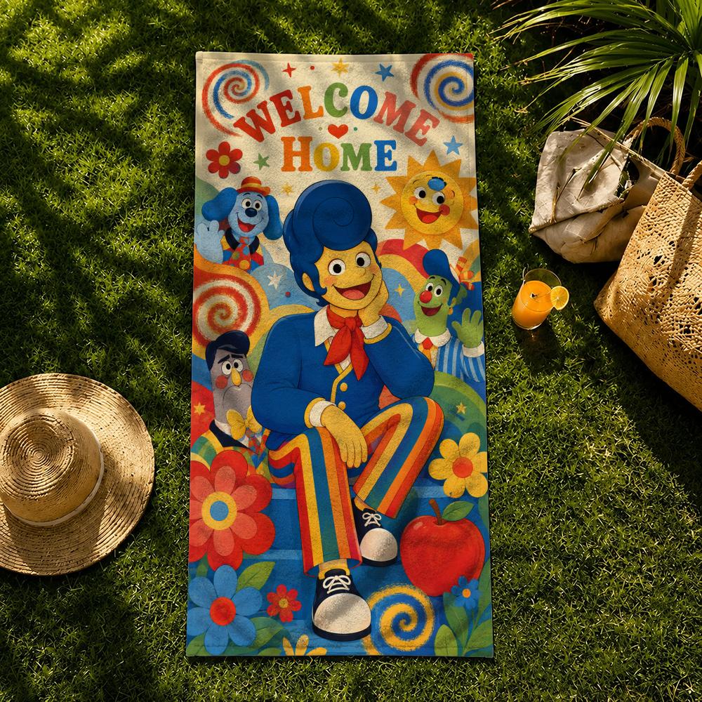 Animation Welcome Home Towel Towel beach towel, quick drying absorbent bath towel for Swim,Gym,Camping,Outdoor hot
