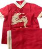 Children's Tang Suit Red Hanfu with Embroidered Dragon - Short Sleeve for Boys, Spring/Autumn