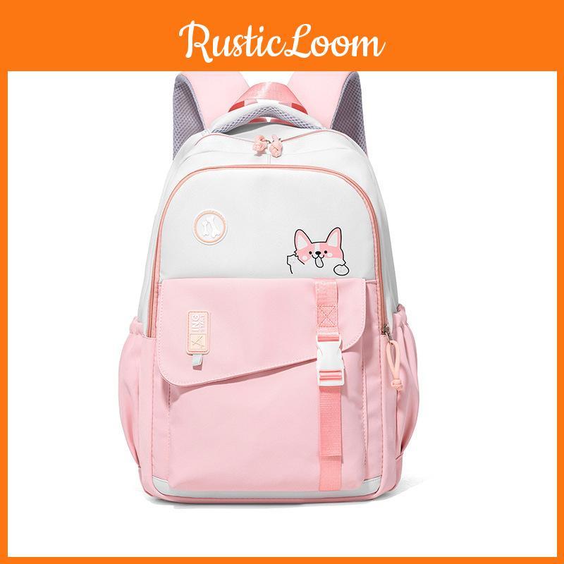 Large Capacity Simple Backpack With Puppy Print And Letter Design Daily For