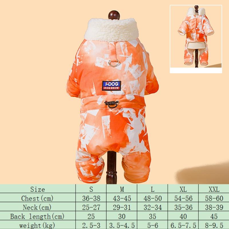 Winterverdickte Baumwolle Haustier Hund Kleidung Vierbeiner Stil für Französische Bulldogge Bichon Hund Warmer Weicher Mantel für Kleine bis Mittelgroße Hunde