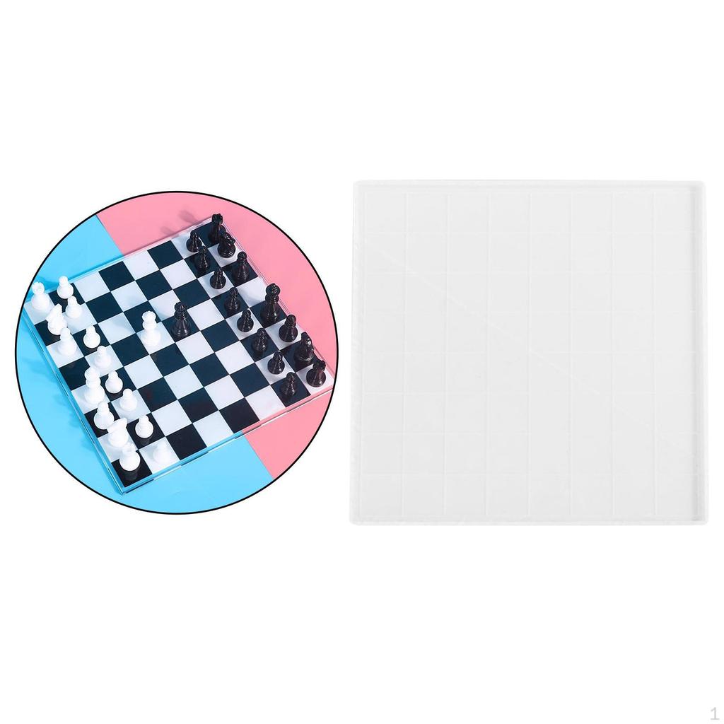 1Set Chessboard Chess Pieces Epoxy Silicone Resin Casting for Checkerboard Making DIY