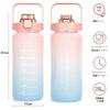 TSQIBU Large Capacity 2000ml Portable Straw Sports Water Bottle, BPA-Free Plastic Water Bottle for Adults and Children, Perfect for Outdoor Sports, Cl