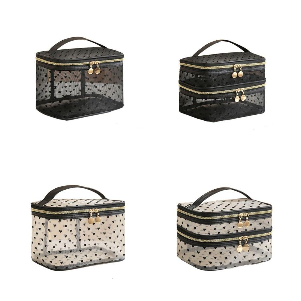 Double/Single Layer Cosmetics Organizer Large Capacity Makeup Case Organizer Women