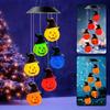 LED Solar Halloween Colored Wind Chimes Pumpkin Lanterns Festive Decorative Atmosphere Lights for Terraces and Courtyards