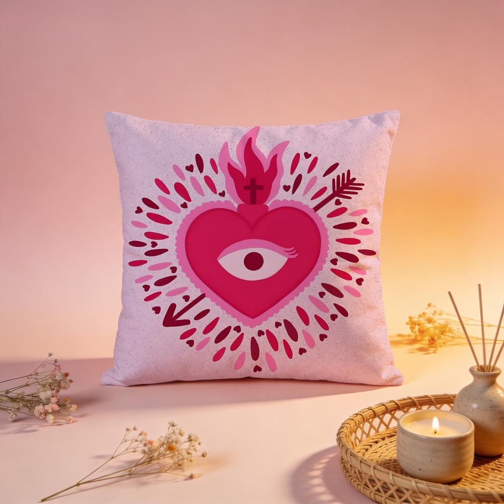 Cool Graffiti Heart Design Cushion Cover Comfortable Durable Pillow Cover MultiScene for Home Office Car Sofa