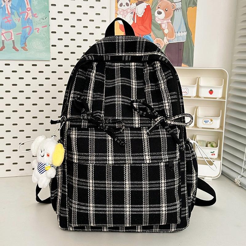 Zaino Scolastico Stile Giapponese Ins Campus Vintage a Quadri Zaino da Donna Autunno Inverno Ragazze Scuola Media Studenti Scuola Superiore Borsa Scolastica Zaino di Classe