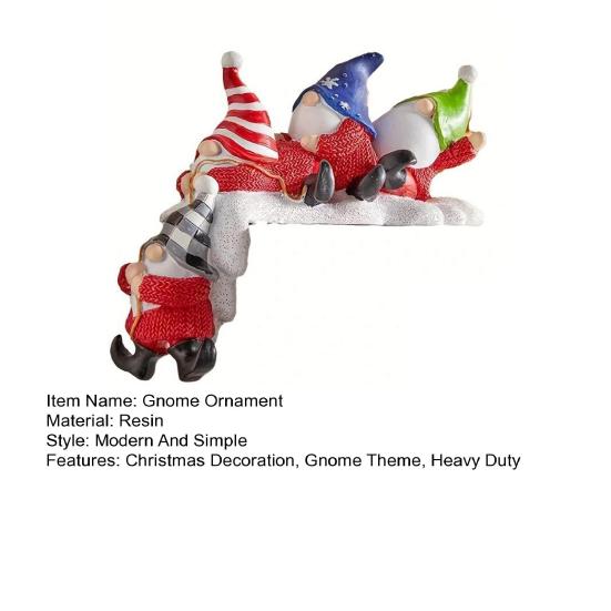 Vánoční soška skřítka na poličku, stolní dekorace, závěsná na okraj poličky, čtyři bez tváře, trpasličí dekorace, vánoční večírek, pryskyřičná figurka, domácí kancelář, ozdoba