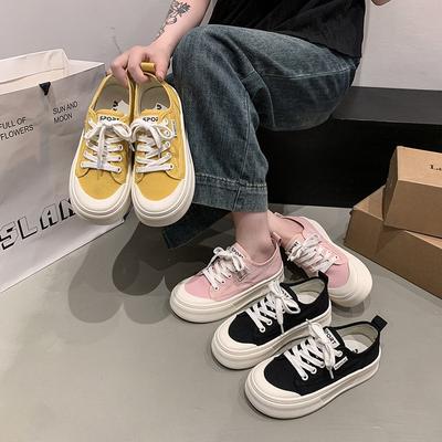 Platform Canvas Shoes Spring New Versatile Height Increase Casual Sports Board Shoes Breathable White Shoes Biscuit Shoes Women