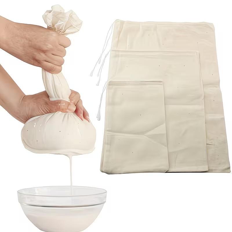Wiederverwendbare Käsetuch-Filterbeutel Strapazierfähige Nylon-Netz-Siebbeutel für Joghurt Cold Brew Kaffee Nussmilch Saft Feines Netz Küchensiebwerkzeug