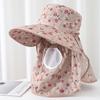 Sombrero de Flores para Mujer Verano Exterior Obra de Construcción Protector Solar Mascarilla Cubre Rostro Sombrero de Sol Sombrero de Sol para Ciclismo