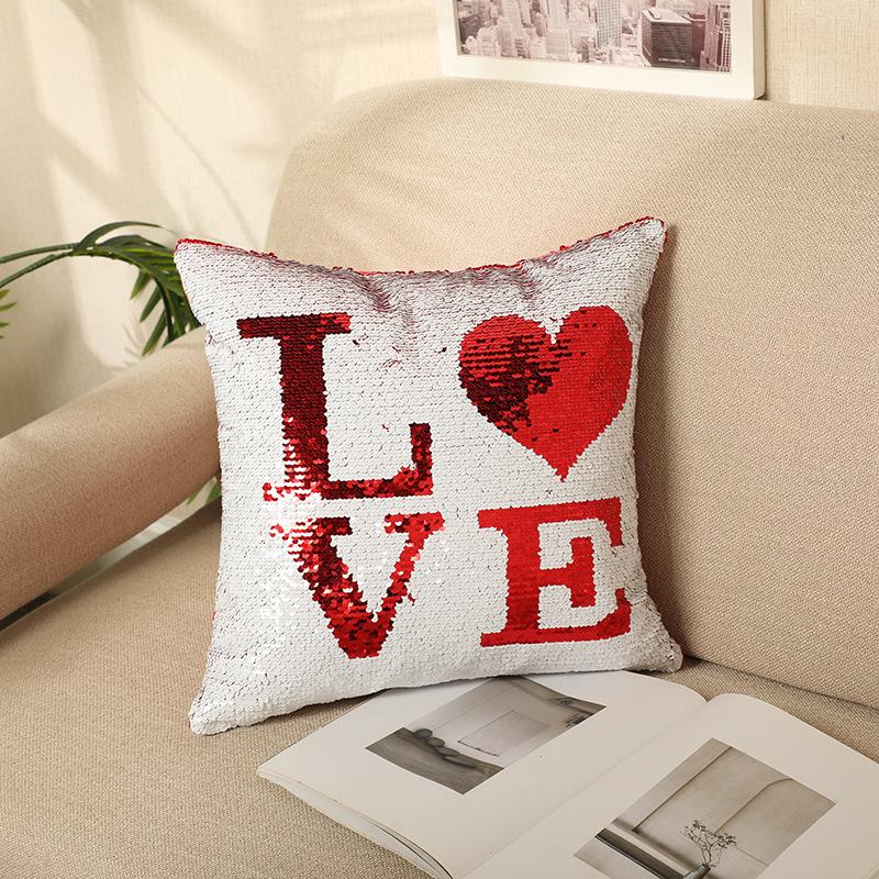 Country Christmas Sequin Pillowcase Single-sided Car Sofa Pillowcase Creative Pillowcase