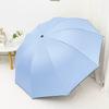 Ten-Bone Large Double Umbrella Small Fresh Sun Umbrella Vinyl Sun Protective Sun Shade Rain Dual-Use Triple Folding Umbrella Female Manual