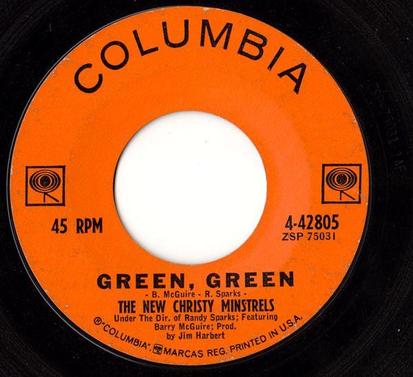 

7inch Record NEW CHRISTY MINSTRELS - Green, Green 442805 Columbia 1963 US Pop Used