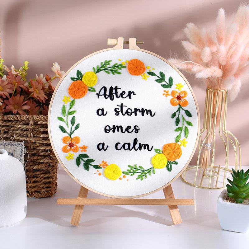 New Diy Embroidery Material Package, Warm Flower Language, Wreath Of Flower Letters, Inspirational Hair