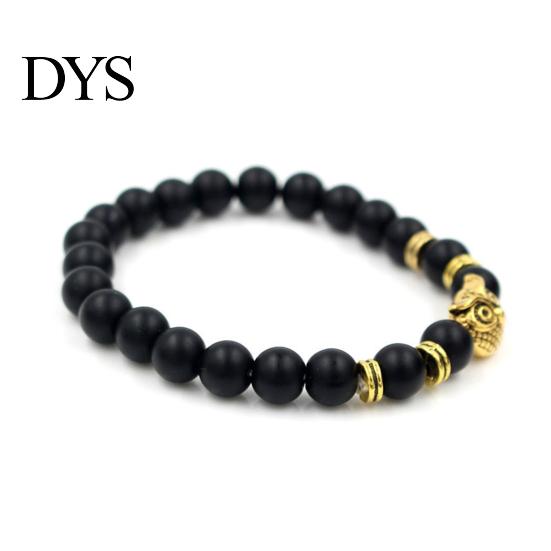  Kralen Armband Geometrische Kralen Uil Bedel Verstelbaar Elastisch Koord Stressverlichting Cadeau Vrouwen Mannen Natuurlijk Kunstmatig Vulkanisch Steen Energie Sieraden Dagelijks