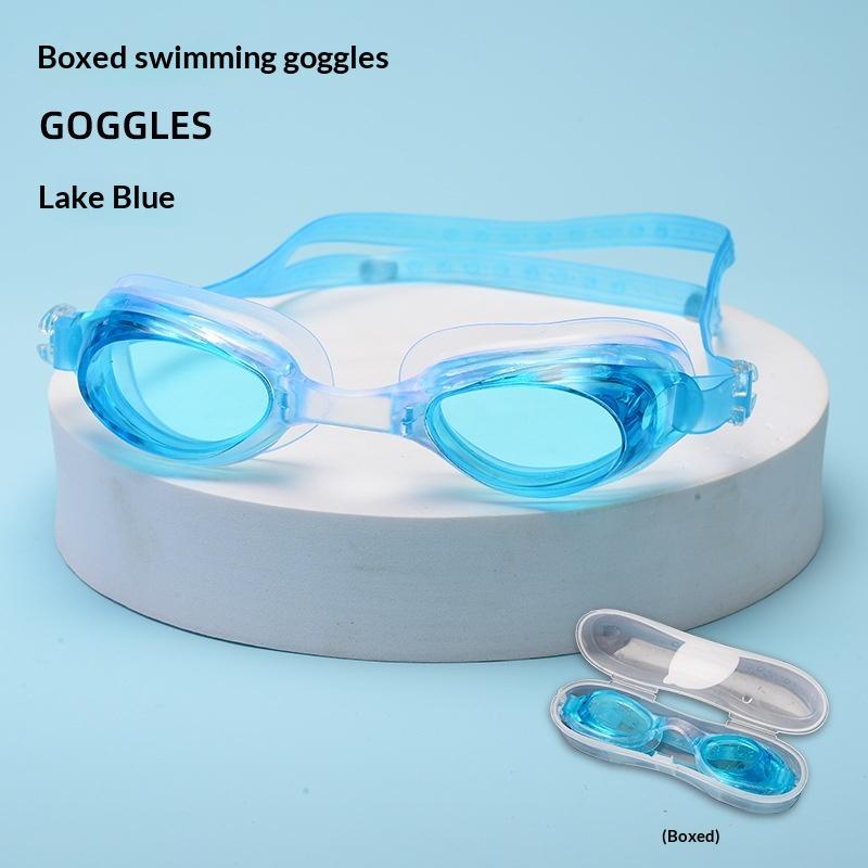 

Small Frame Adult Swimming Glasses 1PC Silicone Goggle HD Waterproof Anti-fog Men Women Diving Equipment світло-синій колір
