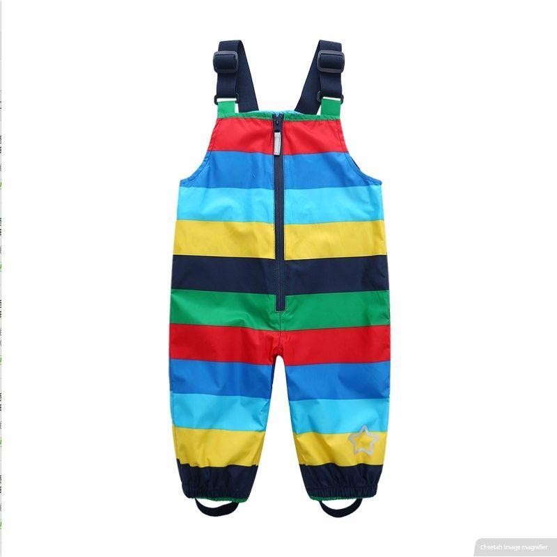 Boys and Girls Waterproof Double-Layer Winter High-End Bib Pants