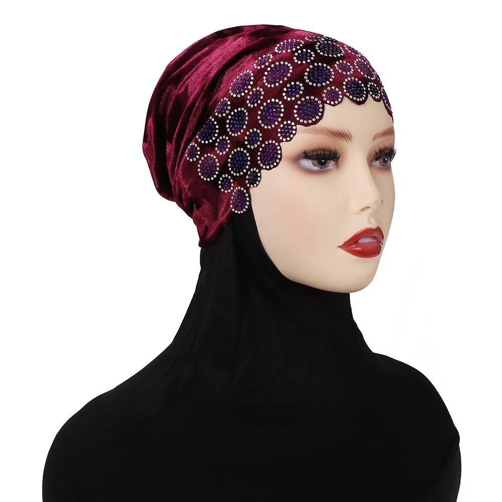 New Design Muslim Underscarf Hijab Cap Instant Turban Abaya Hijab Headscarf Bonnet African Diamonds Head Wraps