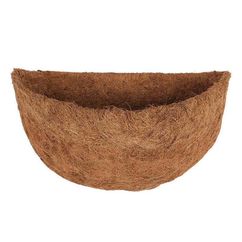 Coco Coir Liner Basket Round Replacement Coconut Fiber Box Flower Pot Coconut Palm Mat Wall Railing Hangings Planter For Outdoor