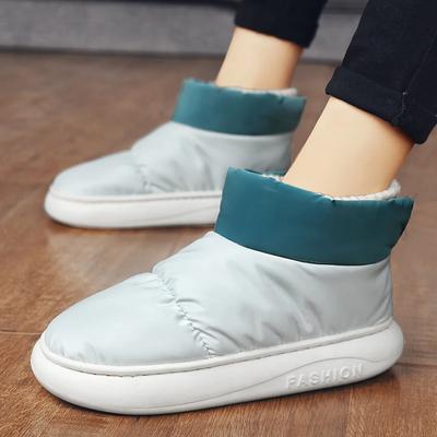YRZL Pantoufles en Coton Homme Hiver Couples Intérieur Extérieur Chaud Peluche Maison Talon Enveloppé Chaussures Homme Plateforme Moelleuse Femme Bottines Cheville
