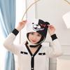 Halloween Animation Cosplay Props, Short Black and White Bear Hood Hat, Photo Props, Cartoon Hood