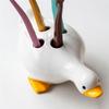 Toothbrush Holder Duck 4 Holes Drainable Toothbrush Holder For Bathroom Storage Durable Easy Install White