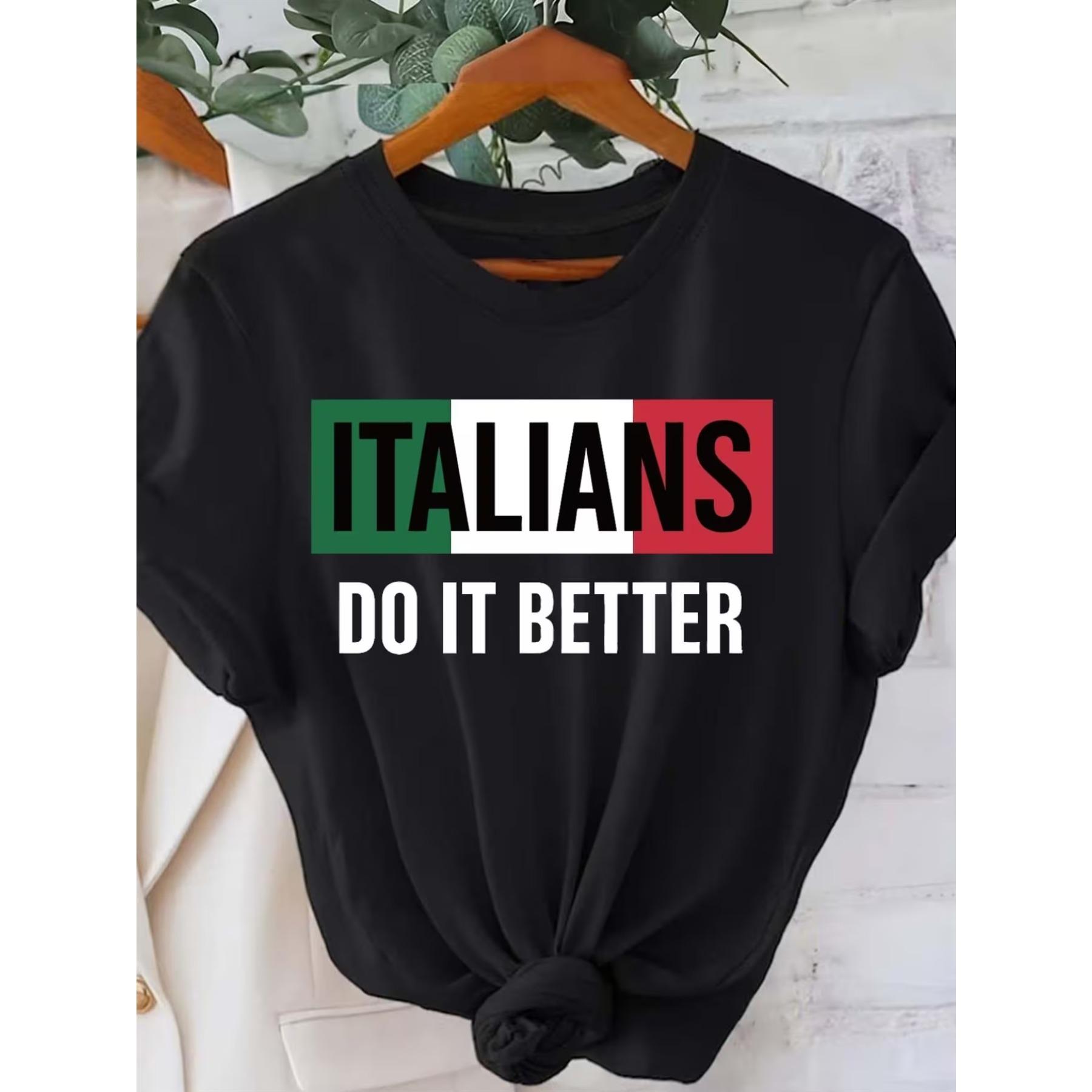 

Women S Plus Size Italian-Themed Graphic T-Shirt - Casual Crew Neck Tee XXL