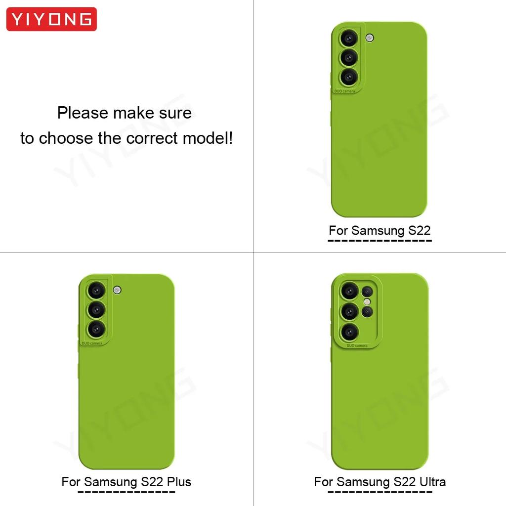 S22 Case Square Liquid Silicone Soft Cover For Samsung Galaxy S22 S25 Ultra S23 S24 Plus S22+ S23+ S24+ S25+ Phone Cases