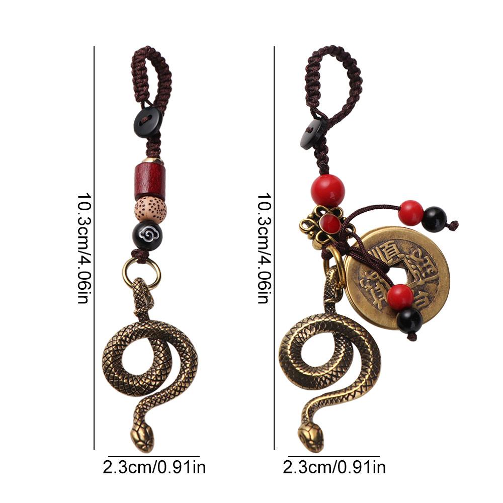 Wealth Snake Key Ring Brass Car Key Chain Charm Zodiac Keychain  Women