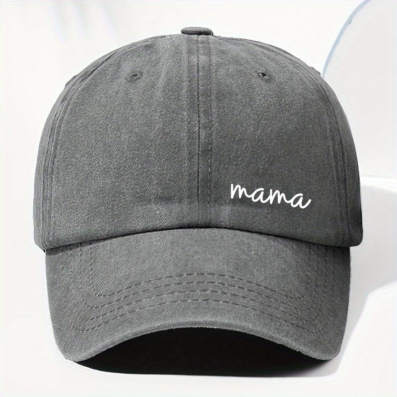 1pc Women's "Mom" Printed Baseball Cap,Retro Washed Daddy Hat,Outdoor Adjustable Mother's Day Gift,Suitable for Sports,Fishing