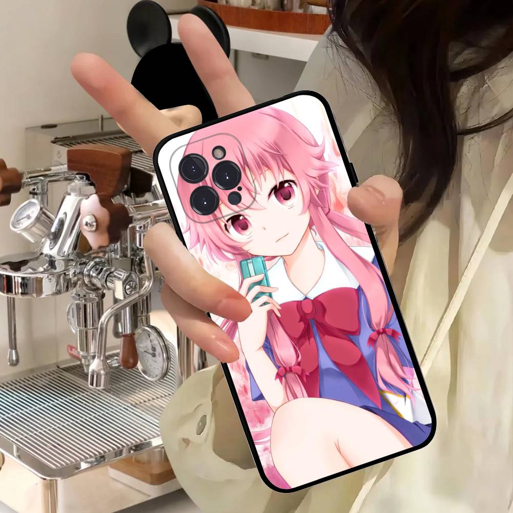 Anime Future Diary Phone Case For IPhone 16 15 14 13 12 11 17 Pro Max Simplicity Back TPU Soft Case