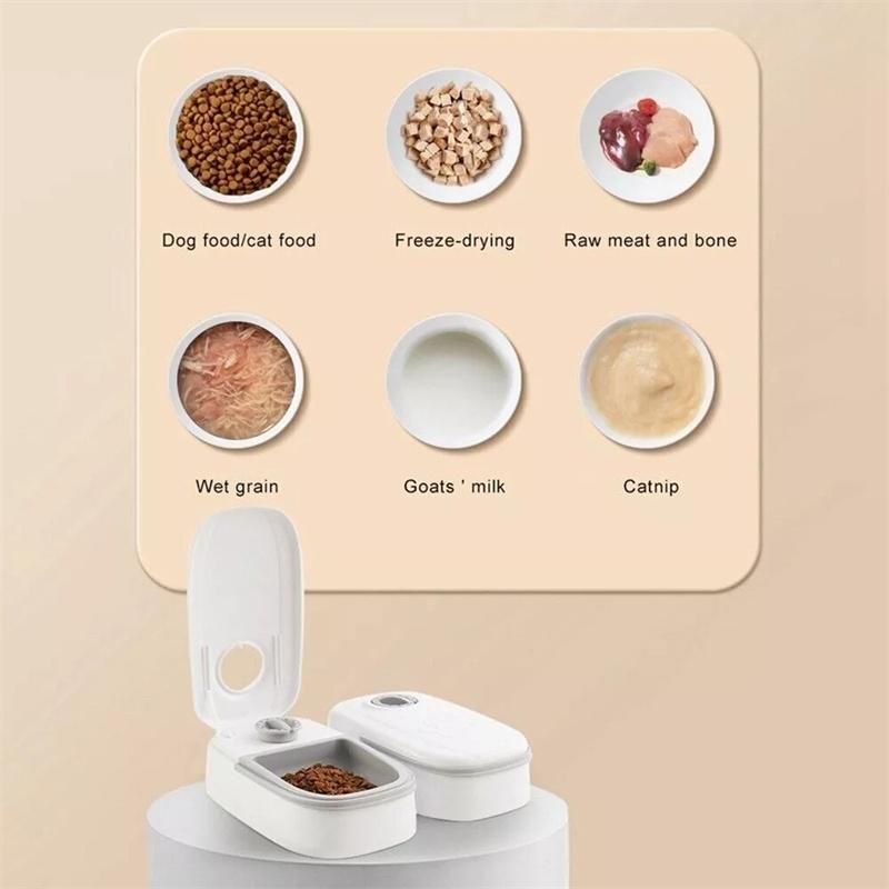 Automatic Pet Feeder For Cats And Small Dogs Dry Or Semi-Moist Pet Food Dispenser With 48-Hour Timer For Puppy Kitten Home Use