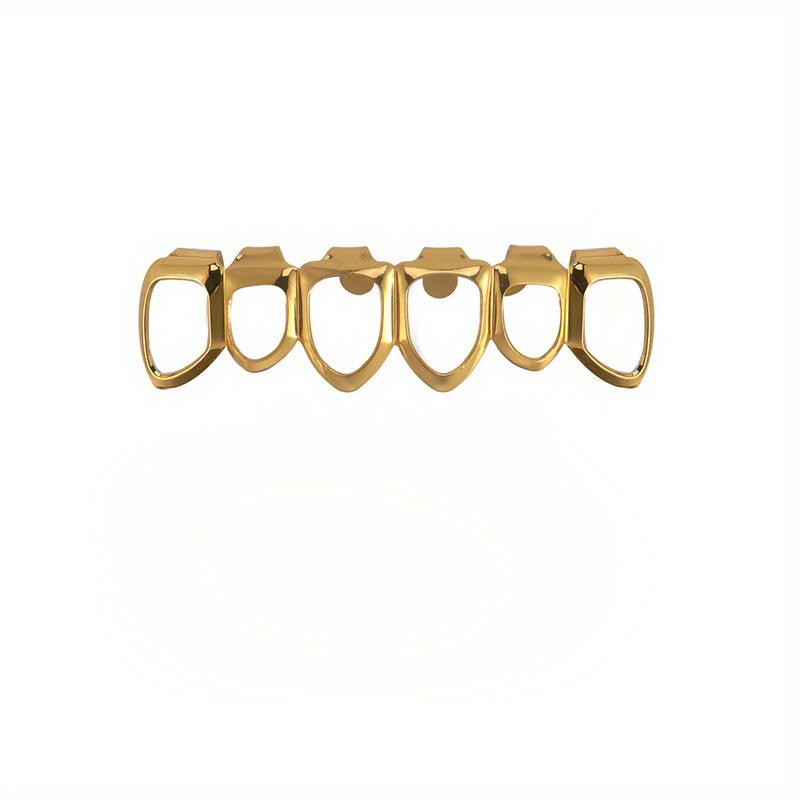 European Six-Tooth & Four-Tooth Hollow Fangs with Flat Teeth Hip Hop Grill Set