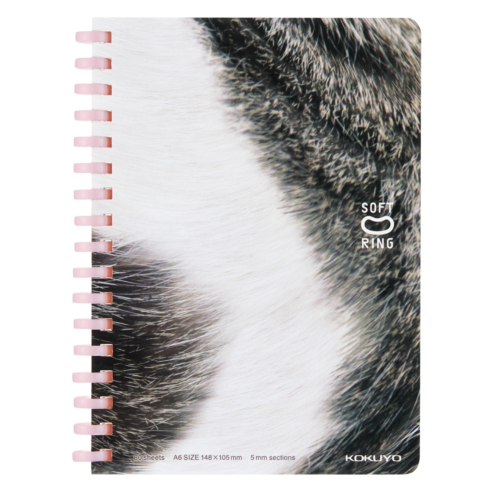 

KOKUYO Soft Ring Notebook 10th Anniversary Squishy 5mm Mackerel Edition, Kitten, A6, Grid, White, Su-SV358S5-L1-2