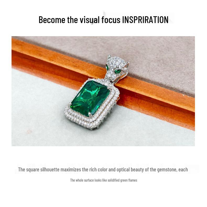 Gesi En Jewelry: Luxury Emerald Leopard Head Pendant