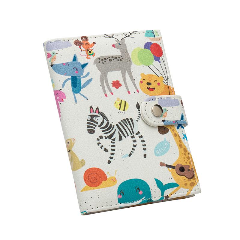 

Cartoon Printing Travel Passport Wallet for Women Multifunctional Credit Card Holder PU Leather Passport Cover Air ticket Holder