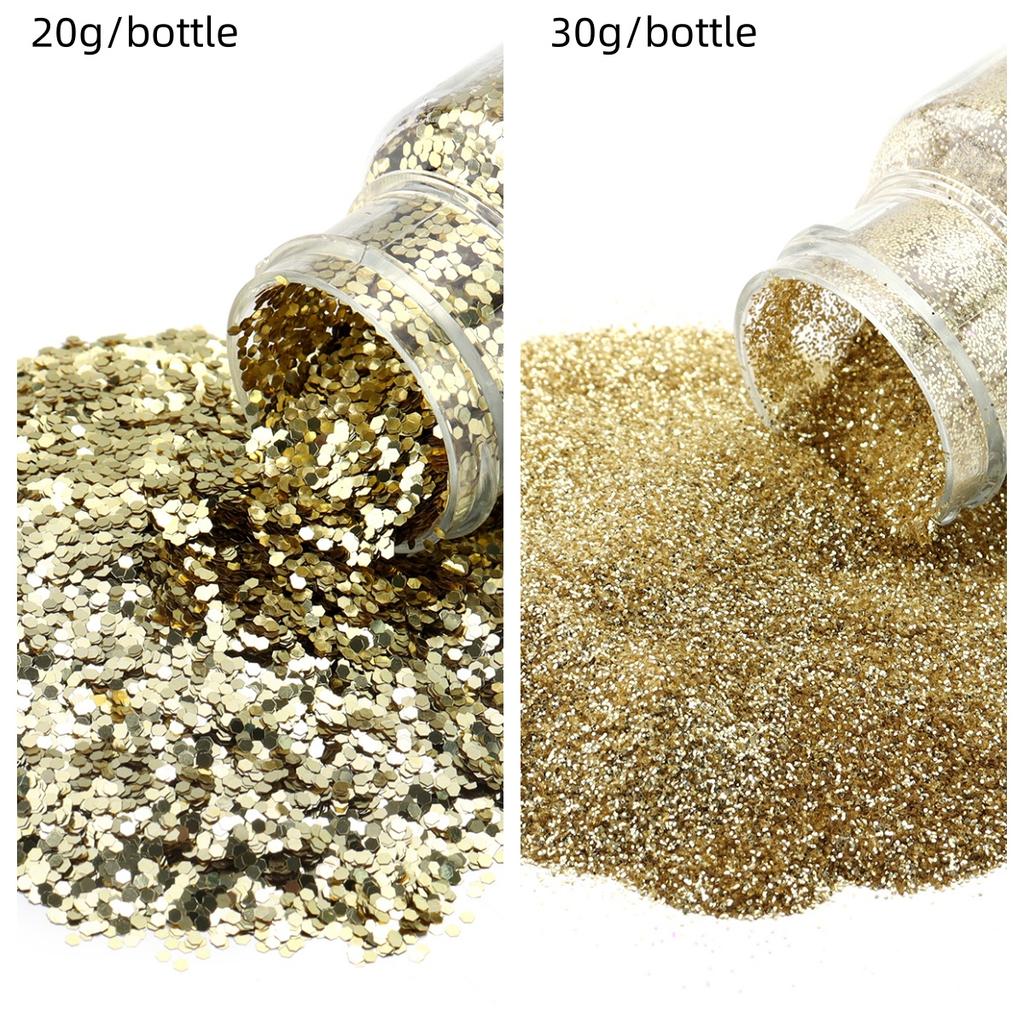 20/30g Glitter Sprinkles Powder Colorful Hexagonal Sparkly Powder Nail Art For Handicraft Creative Nail Paillette Decoration