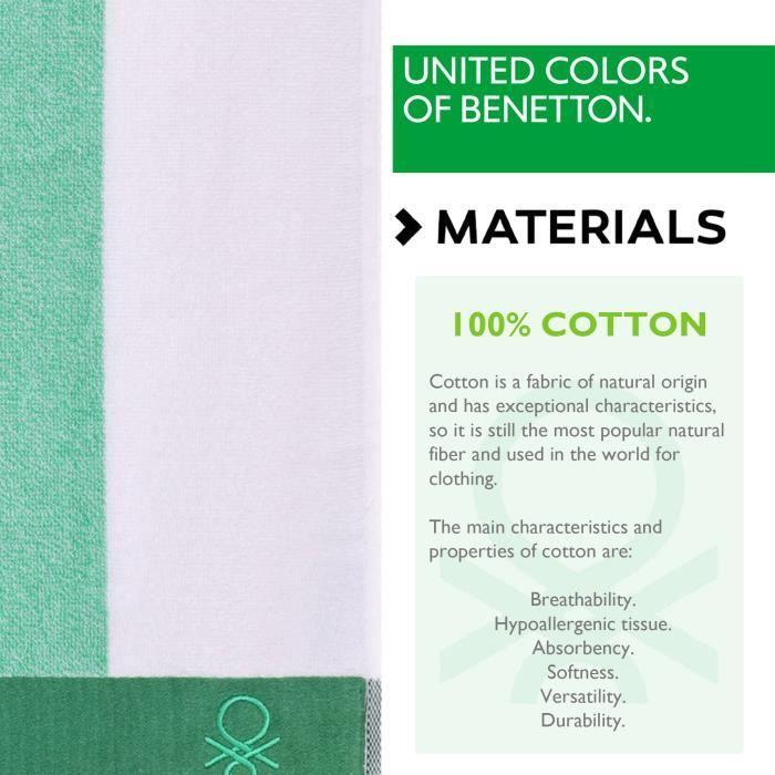 Serviette de plaja - CASA BENETTON - 90x160 cm - 450 g/m2 - 100 % bumbac - Vert