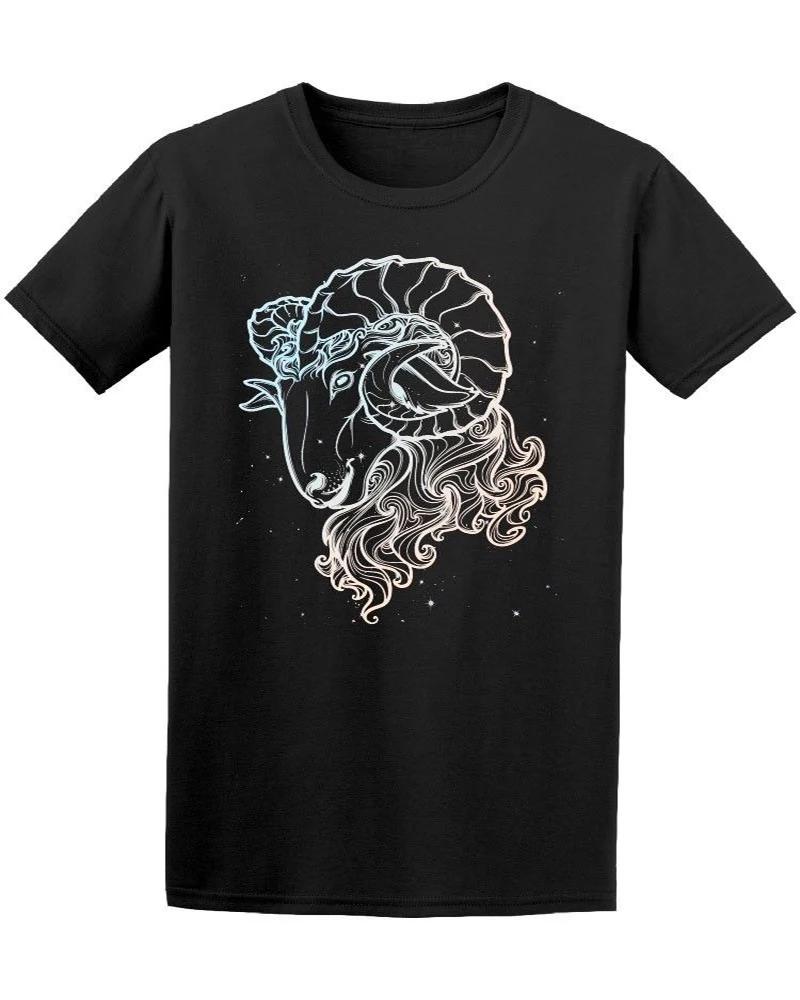 Cosmic Zodiac Sign Of Aries Tshirt 100 Cotton Oneck Short Sleeve Summer Casual Unisexs Tshirt Streetwear