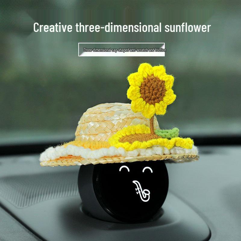 Handmade Woven Straw Hat for Weilai Nomi Robot - Car Interior Decoration for ES6/ES8