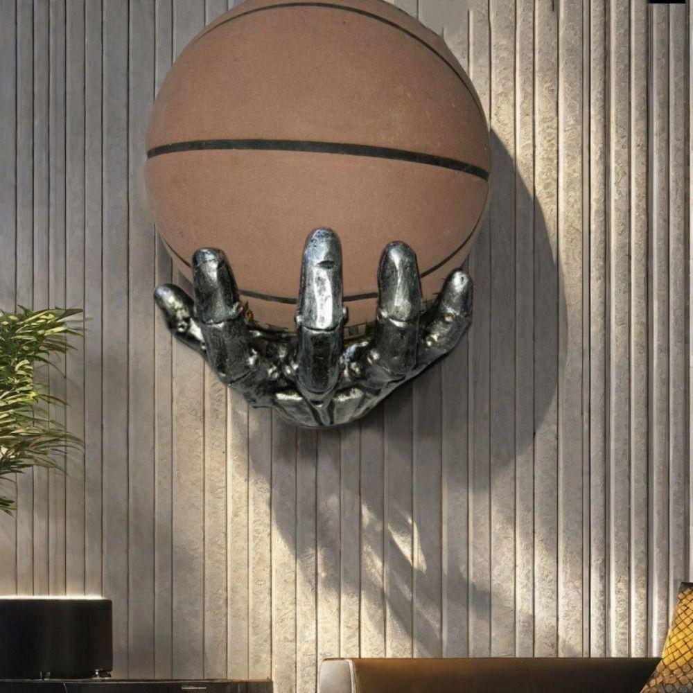 Creative Basketball Stand Wall Mounted Background Pendant Basketball Storage Rack Living Room