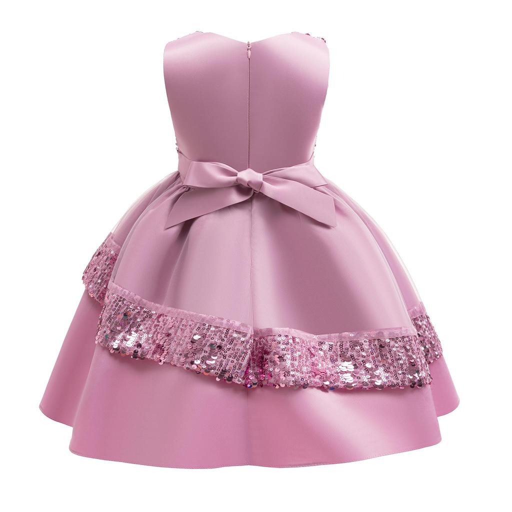 Girls' Holiday Sequined Princess Dress for Parties and Performances