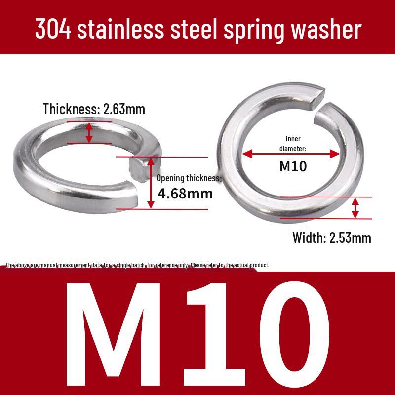 Stainless Steel & Blackened Carbon Steel Spring Washers (M1.6-M42) Elastic Open Washers