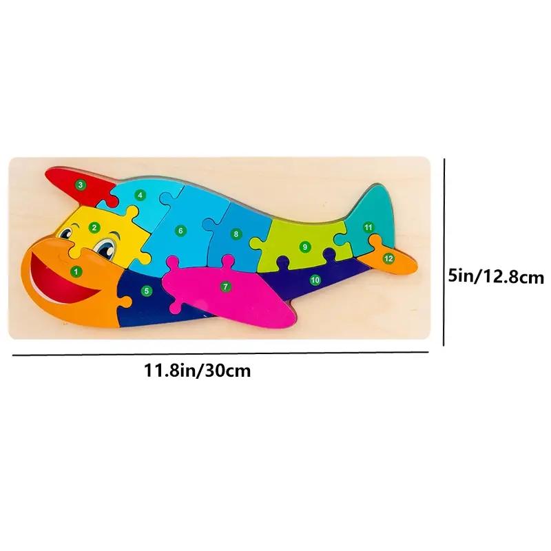 Wooden Puzzles for Kids, Number Puzzle, Dinosaur Puzzles and Animal ,Traffic,Characte Jigsaw Toys for Boy Girl Ideal Gift, 1-6
