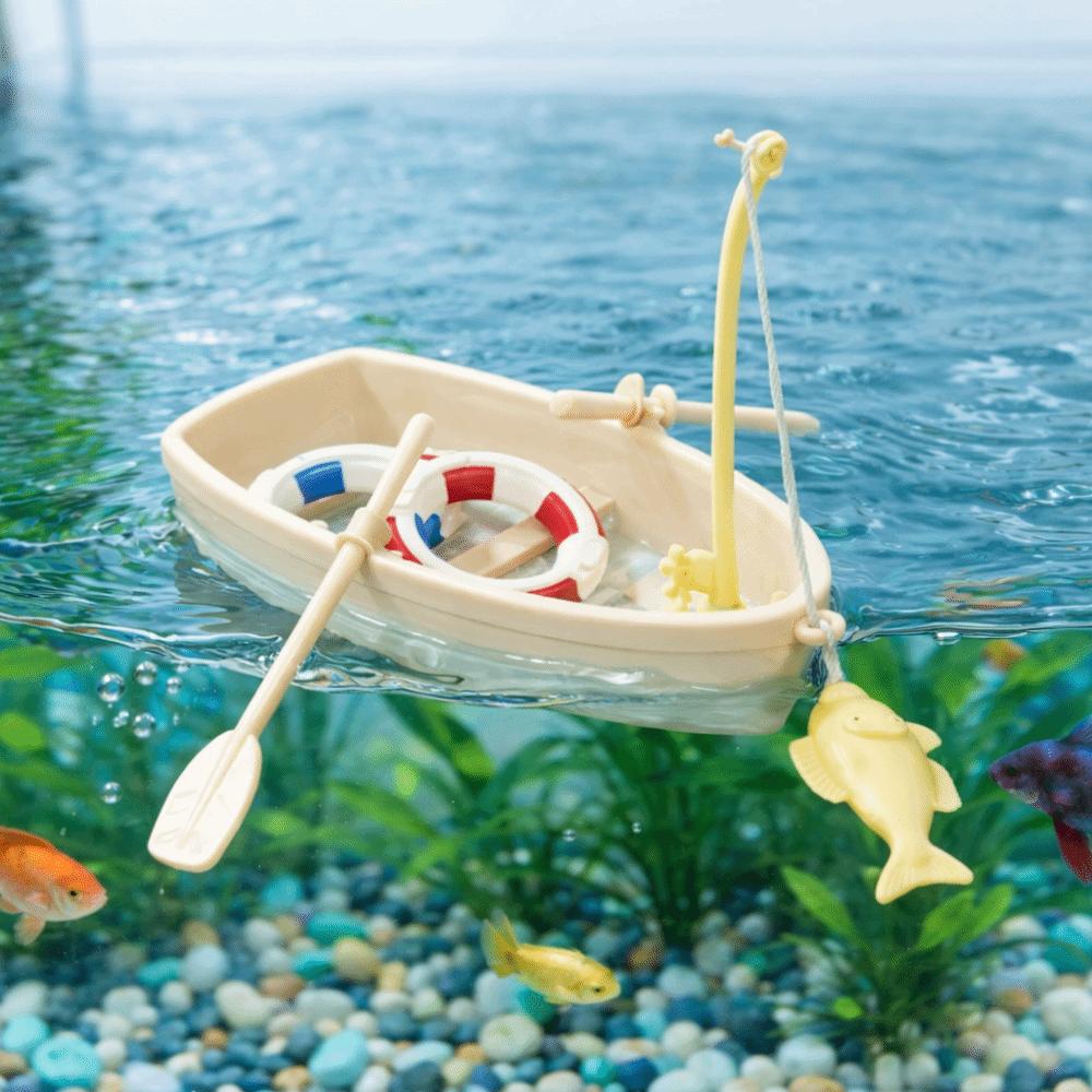 Plastic Floating Plastic Boat Mini Fish Tank Landscape Aquarium Decorations  DIY Home Ornament