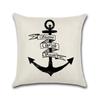Anchor Series Cushion Cover Sea Style Ship Anchor Cotton Linen Pillow Case Boat Decorative Pillowcase Funda De Almohada Zt126