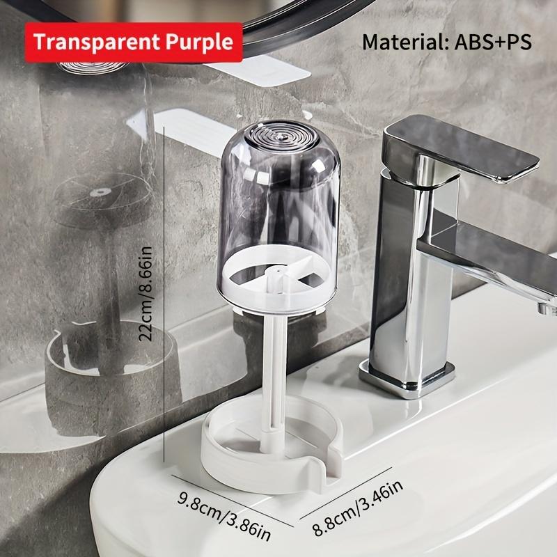 1pc Modern & Clear Bathroom Toothbrush Holder with Spill-Proof Design & Waterproof Base - Freestanding Toothbrush Cup with Toothbrush Storage