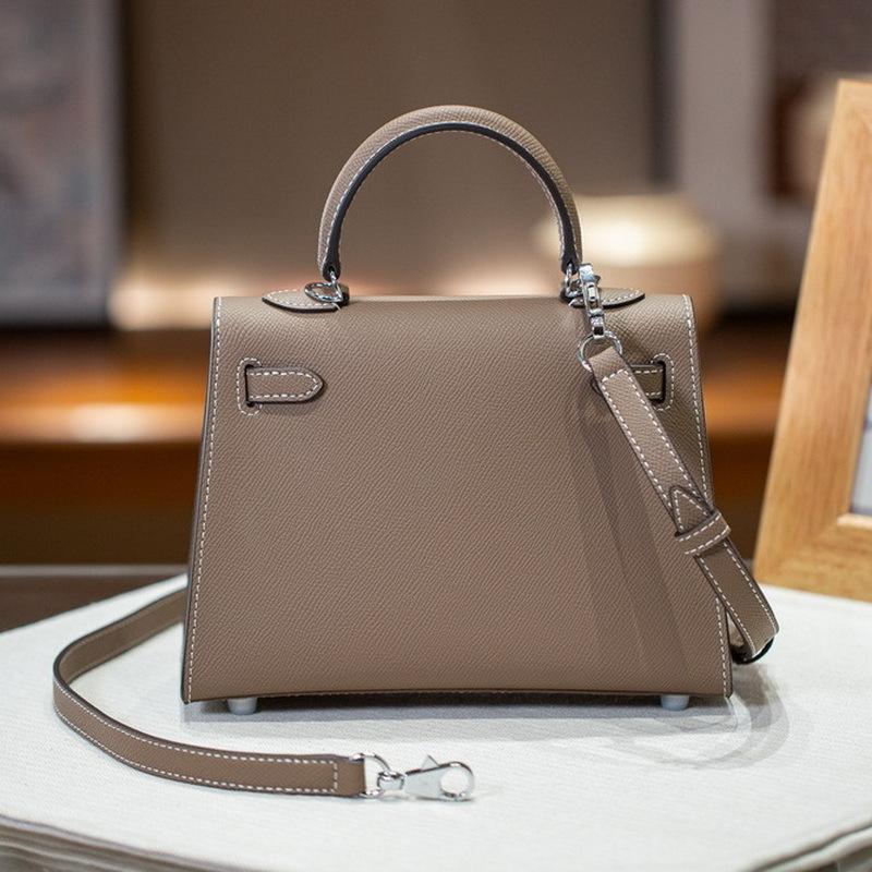 2025 New Genuine Leather Women's Bag EP Palm Pattern 19+22+25 Leather Kai Li+Fashion Handheld Single Shoulder Crossbody Bag