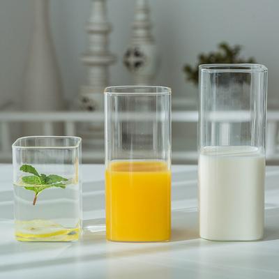 Glaswasserbecher Haushalt hochtemperaturbeständig große Kapazität transparenter Glasbecher verdickter Milchsaftbecher