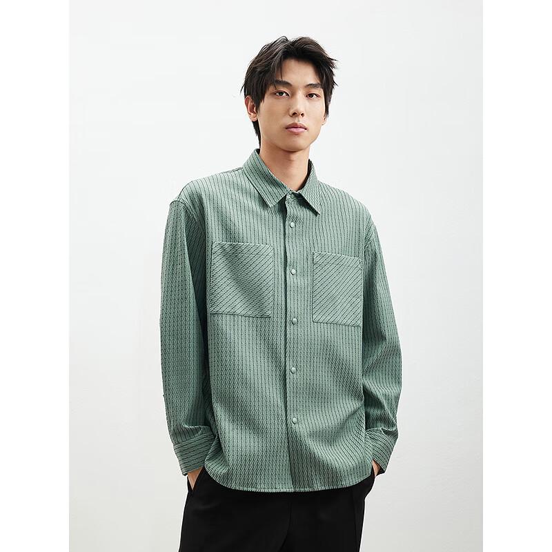 GXG Men's Loose Fit Long Sleeve Lapel Shirt